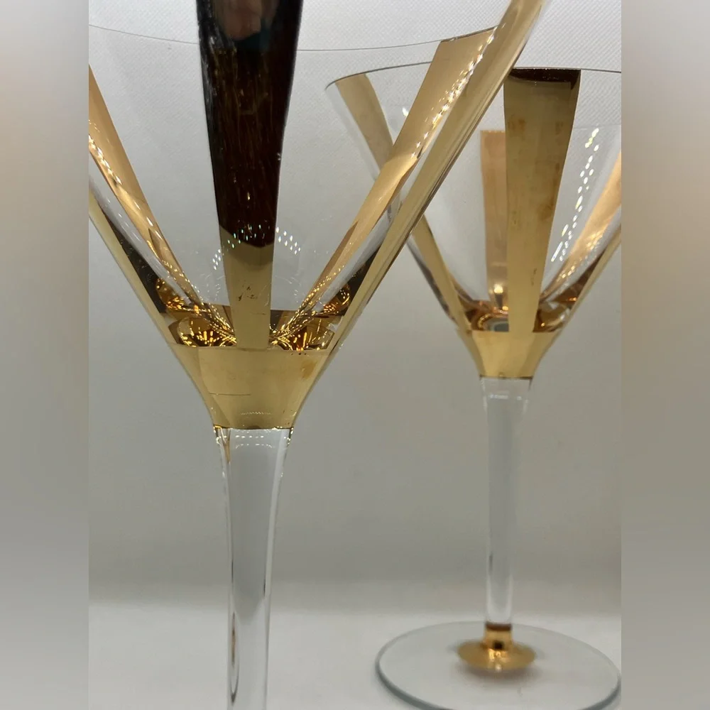 MCM Royal Danube crystal Gold and Clear Martini Glasses - Picture 5 of 9